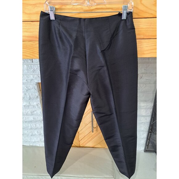 GAP Silk Women's Black Tapered Ankle Pants Size 8 Luxury Minimalist Academia - Picture 6 of 11